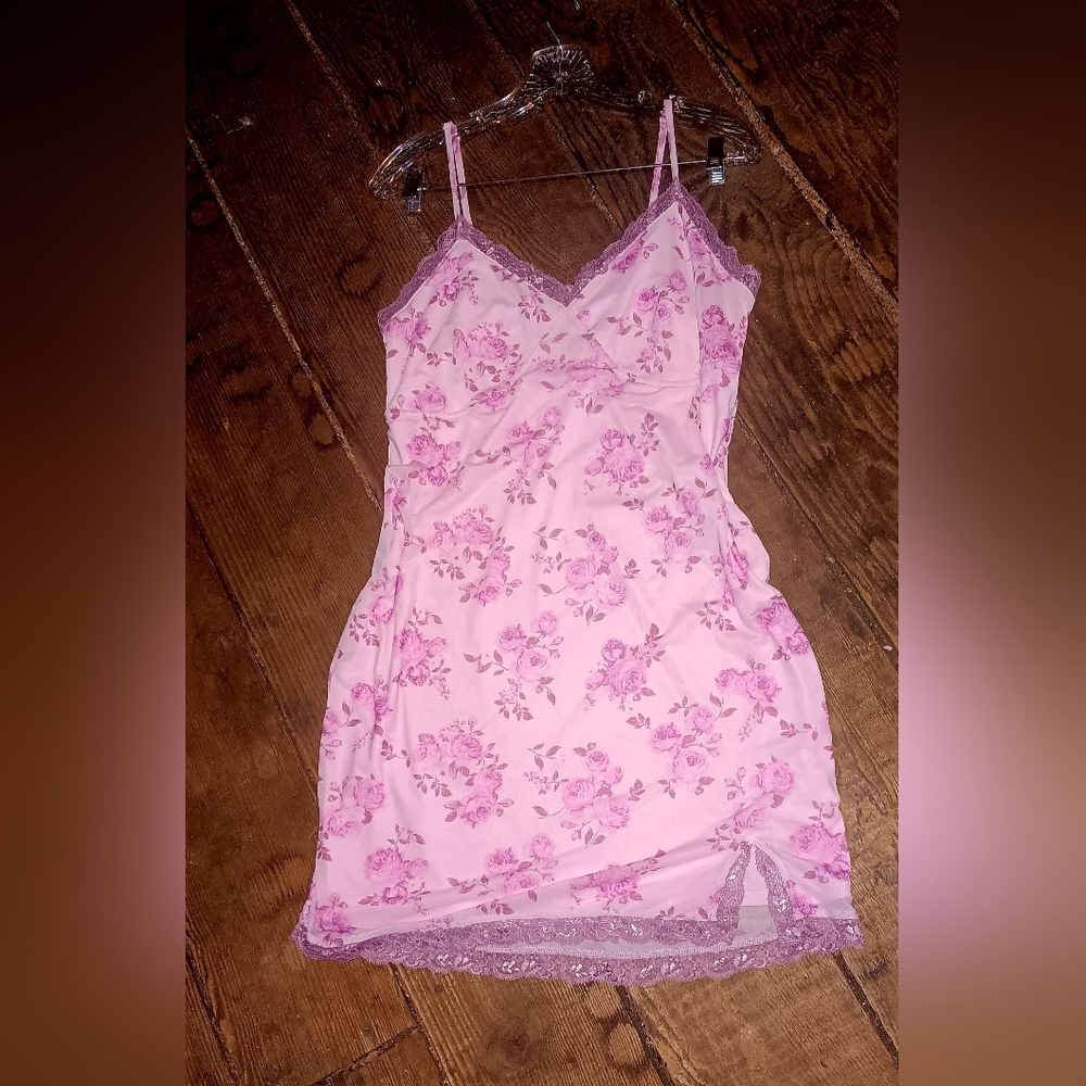 Wild Fable Pink Floral Lace Chemise
